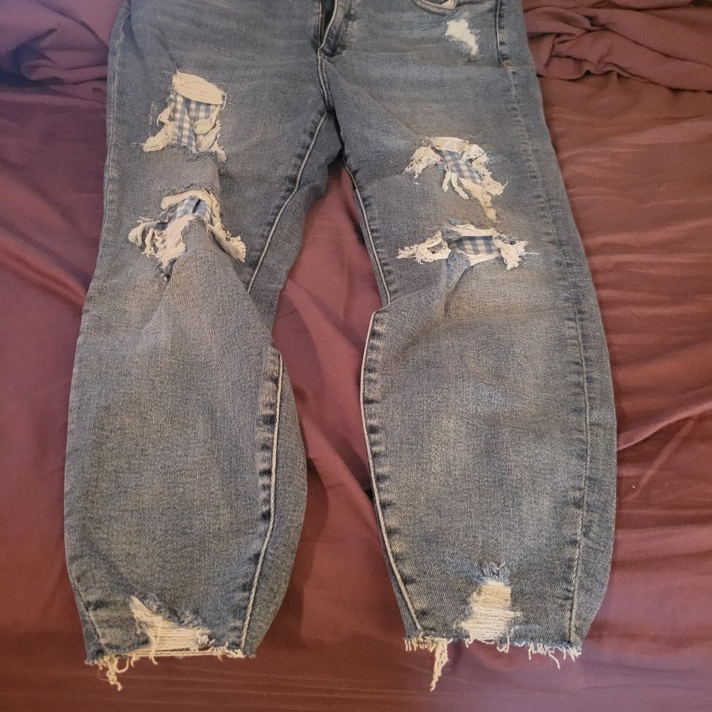 Judy Blue gingham patch skinny jeans size 18w